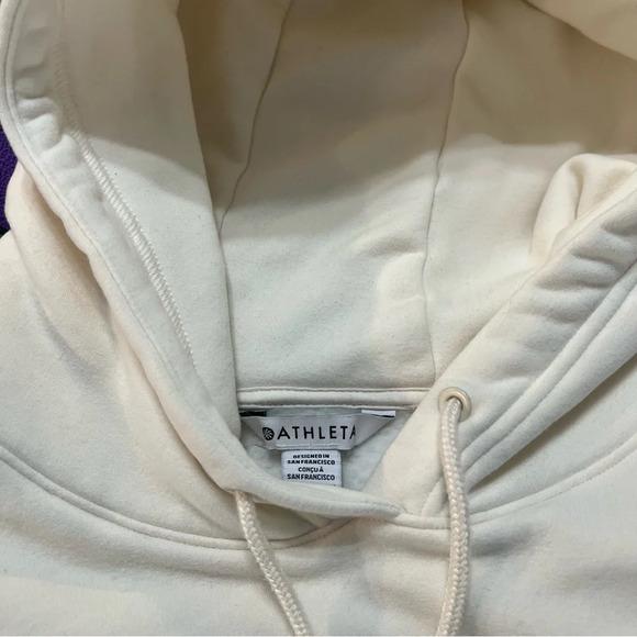Athleta‎ Magnolia White Retroplush II Hoodie. Size Large. - Picture 5 of 9